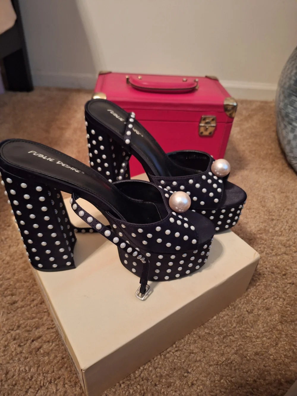 Pearl And Stud 5 Inch Platforms, Worn Once